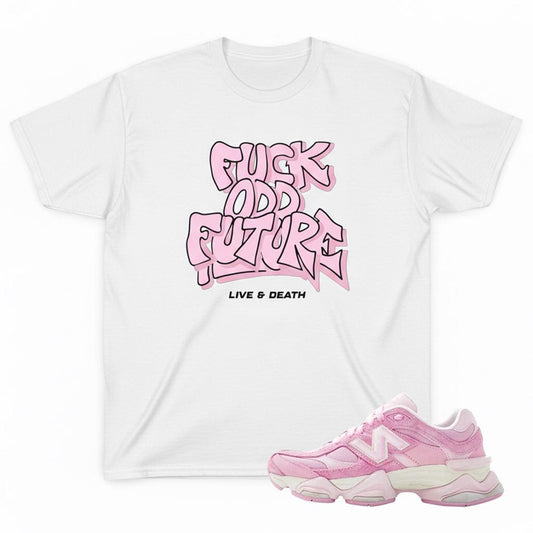 Graffiti Graphic Tee, Pink Sneaker Match Shirt, Streetwear Cotton Top