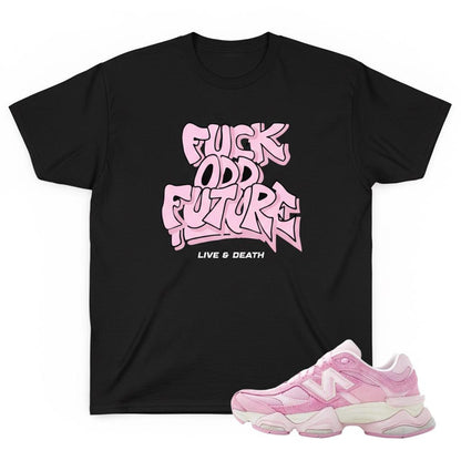 Graffiti Graphic Tee, Pink Sneaker Match Shirt, Streetwear Cotton Top