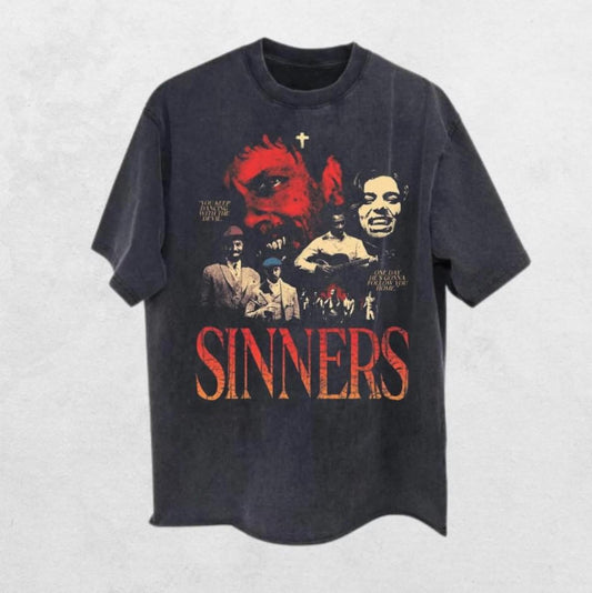 Sinners Movie Vintage Poster T-shirt, Sinners Movie Shirt, Film Tee