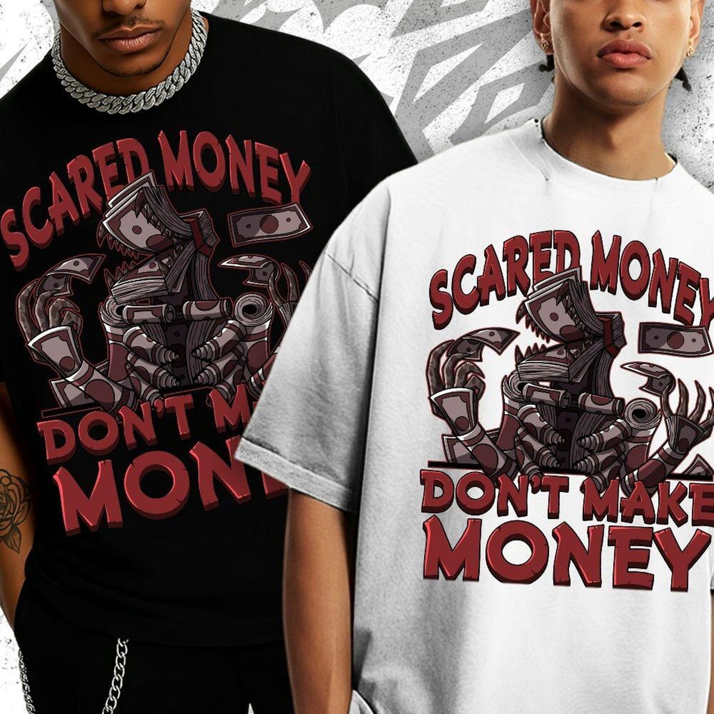 AJ 3 BIN Team Red Burgundy Scared Money, Shirt match sneaker, Streetwear Graphic Tee for Sneakerhead